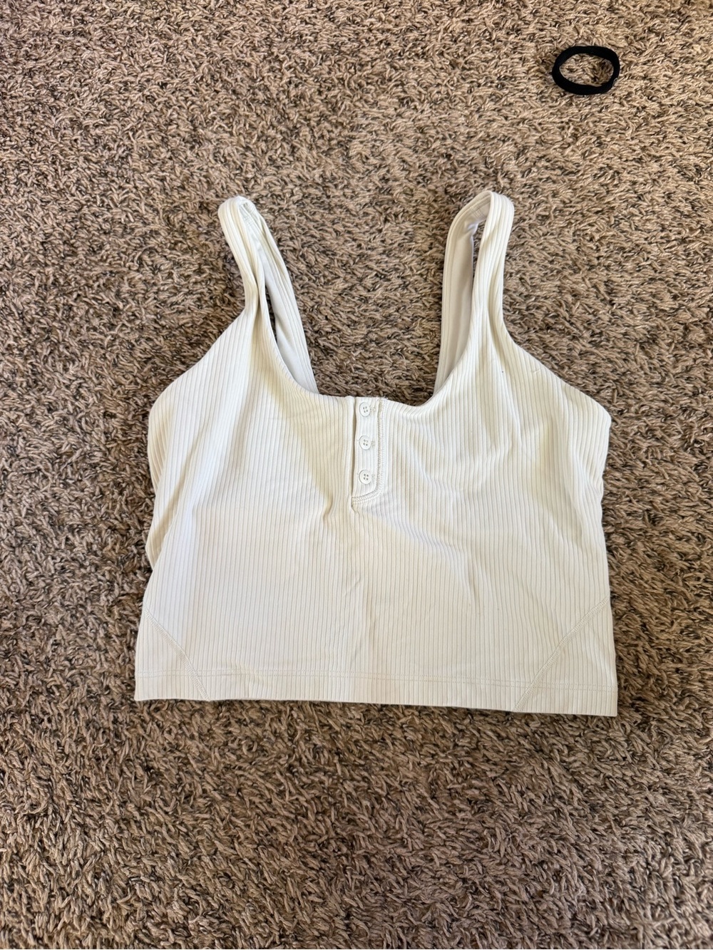 Henley Ribbed Align Tank in Bone size 6